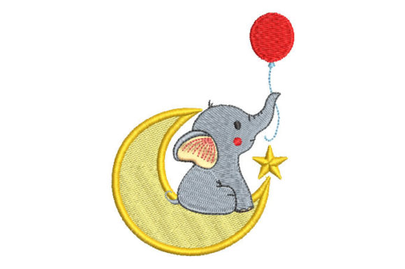 Baby Elephant with Moon Embroidery Review