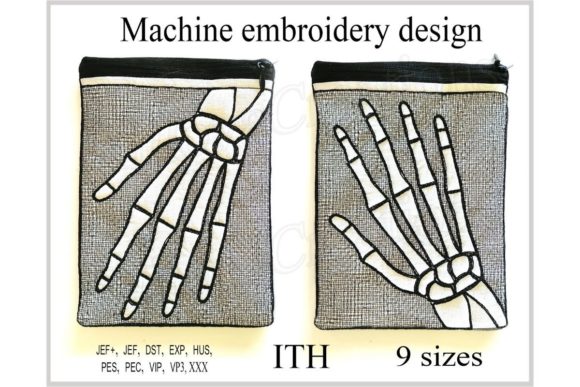 In the Hoop Zippered Skeleton Arm Bag