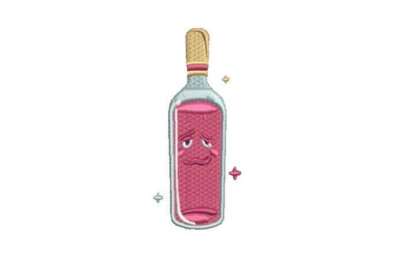 Wine Cartoon: A Playful Holiday Embroidery Design